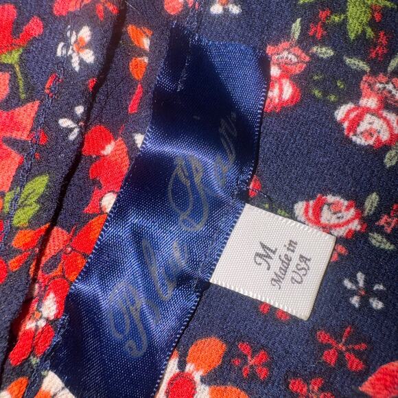 Blu rain Floral tank top blouse with keyhole women's size medium - Picture 8 of 8